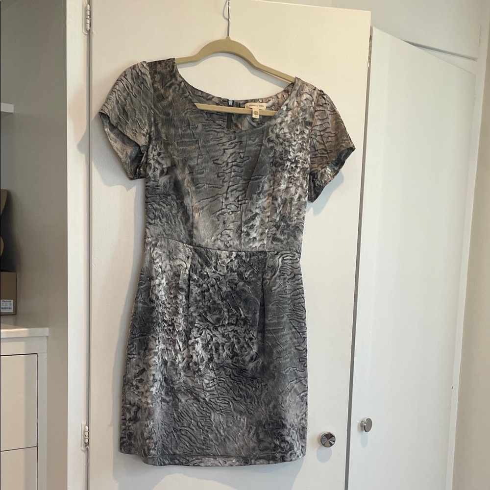 Silence + Noise Gray Textured Mini Dress